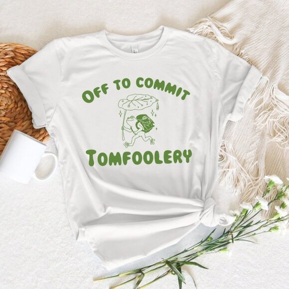 Off To Commit Tomfoolery Shirt, Frog In The Rain Tee - Picture 1 of 4